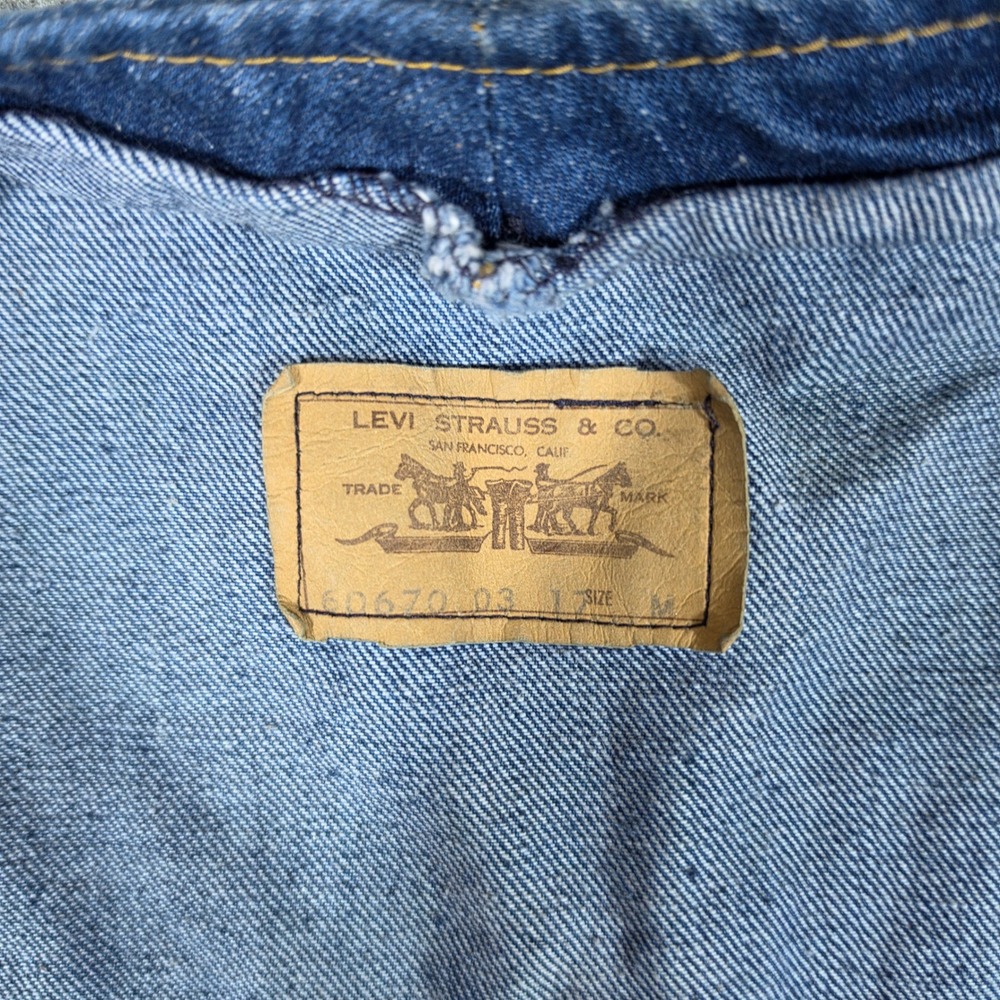 Vintage Levis Orange Tab Denim Vest 60670-0317 Womens Medium Blue Dark Wash 70s - Picture 5 of 8